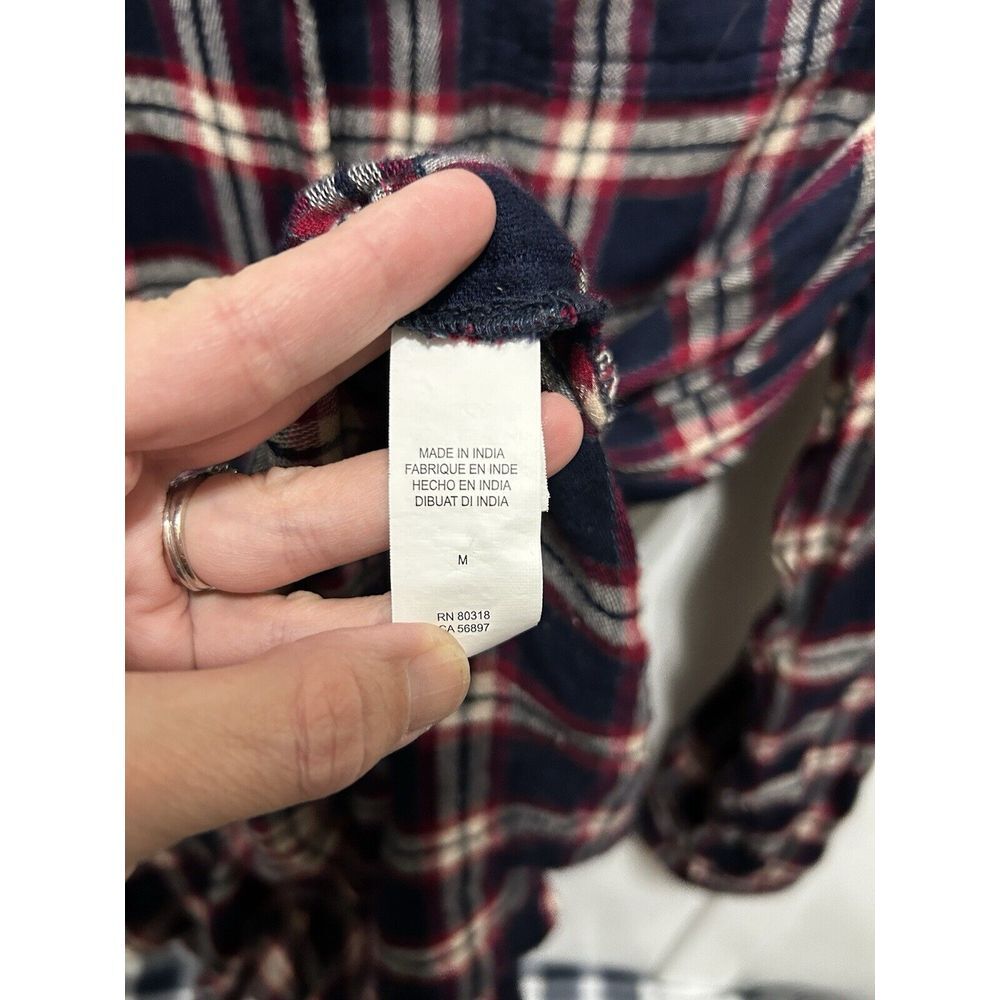 Lucky Brand Shirt Womens Medium Bungalow Plaid Soft Long Sleeve Button Slit Back - Picture 7 of 8